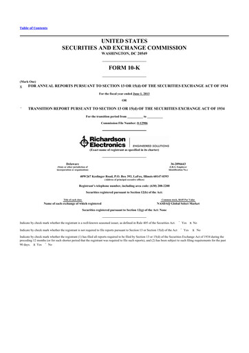 Thumbnail Richardson Electronics 10-K Annual Report 2013