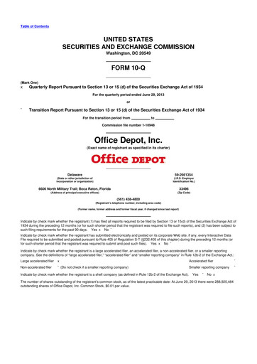 Thumbnail The ODP Corporation
 10-Q Quarterly Report FY2013 