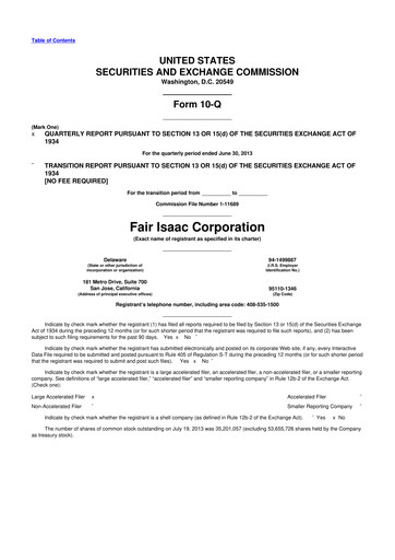 Thumbnail Fair Isaac (FICO) 10-Q Quarterly Report FY2013 