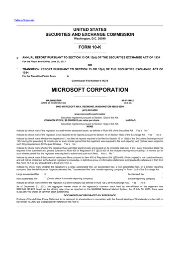 Thumbnail Microsoft 10-K Annual Report 2013