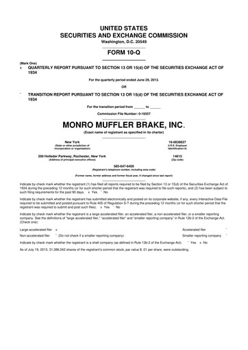 Thumbnail Monro 10-Q Quarterly Report FY2014 