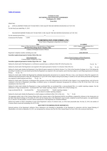 Thumbnail Worthington Enterprises 10-K Annual Report 2013