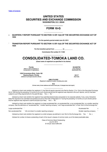 Vorschaubild CTO Realty Growth 10-Q Quartalsbericht 2013 