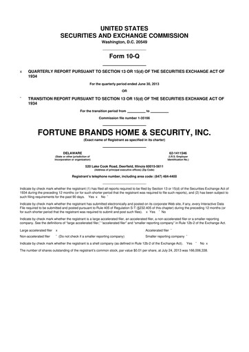 Thumbnail Fortune Brands Innovations 10-Q Quarterly Report FY2013 