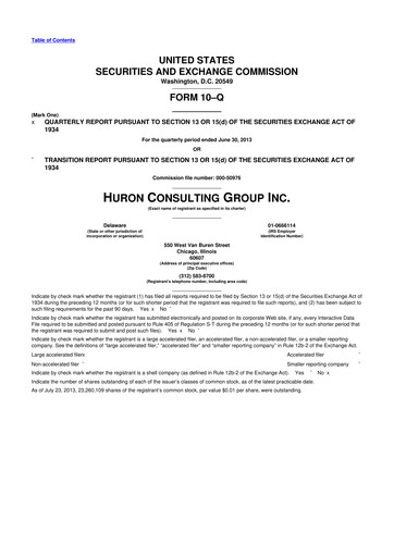 Thumbnail Huron Consulting 10-Q Quarterly Report FY2013 
