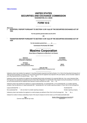 Thumbnail Masimo 10-Q Quarterly Report FY2013 