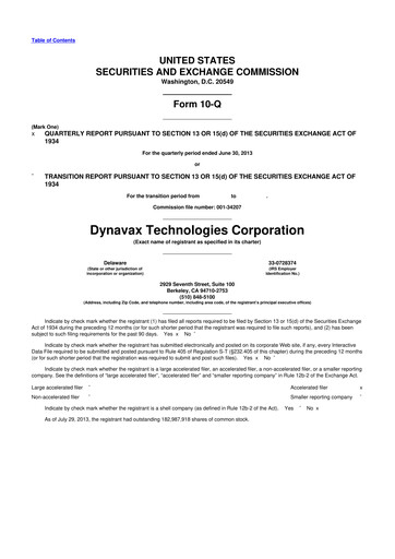 Thumbnail Dynavax Technologies
 10-Q Quarterly Report FY2013 