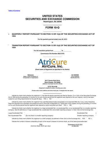 Thumbnail AtriCure 10-Q Quarterly Report FY2013 