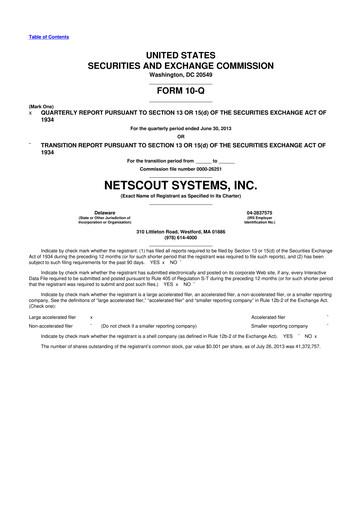 Thumbnail NETSCOUT 10-Q Quarterly Report FY2014 