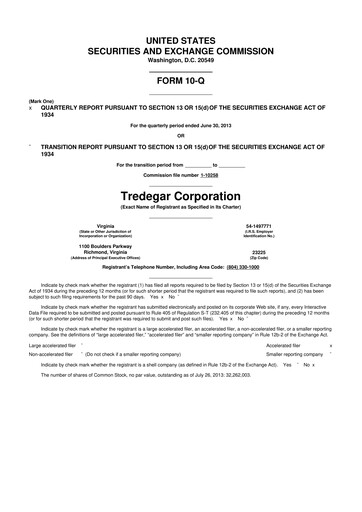 Thumbnail Tredegar 10-Q Quarterly Report FY2013 