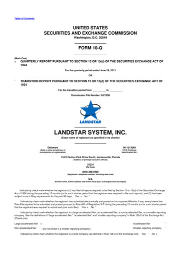 Thumbnail Landstar System
 10-Q Quarterly Report FY2013 
