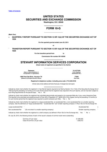 Thumbnail Stewart Information Services 10-Q Quarterly Report FY2013 