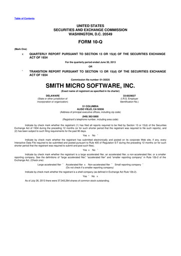 Thumbnail Smith Micro Software
 10-Q Quarterly Report FY2013 