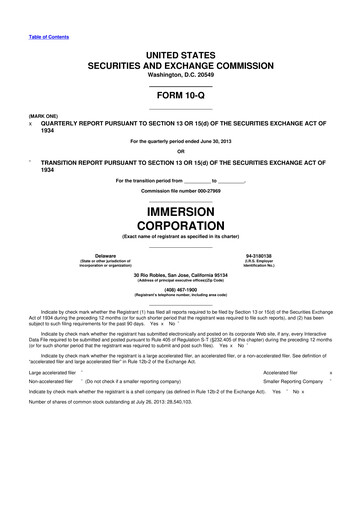 Miniature Immersion Corporation
 10-Q Rapport trimestriel 2013 