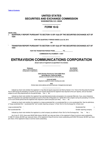 Thumbnail Entravision Communications
 10-Q Quarterly Report FY2013 