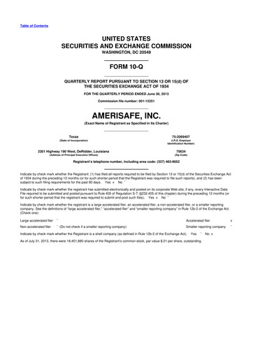 Thumbnail AMERISAFE 10-Q Quarterly Report FY2013 