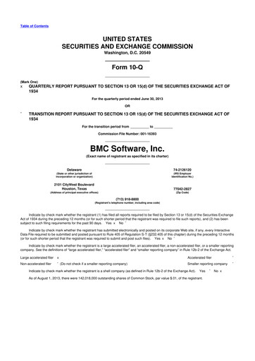 Thumbnail BMC Software 10-Q Quarterly Report FY 