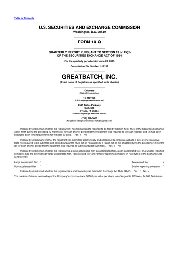 Vorschaubild Integer Holdings
 10-Q Quartalsbericht 2013 