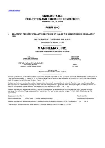 Thumbnail MarineMax 10-Q Quarterly Report FY2013 
