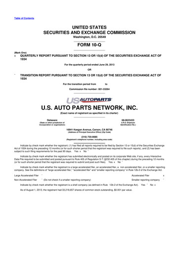 Thumbnail CarParts.com
 10-Q Quarterly Report FY2013 