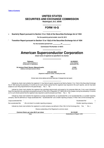 Vorschaubild American Superconductor Corporation 10-Q Quartalsbericht 2014 