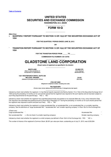 Thumbnail Gladstone Land 10-Q Quarterly Report FY2013 