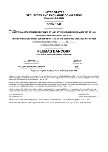 Vorschaubild Plumas Bancorp 10-Q Quartalsbericht 2013 