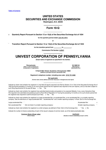 Thumbnail Univest Financial Corporation 10-Q Quarterly Report FY2013 