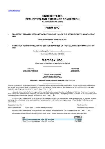 Vorschaubild Marchex 10-Q Quartalsbericht 2013 
