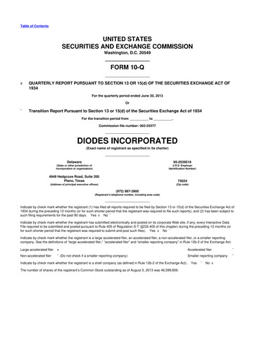 Thumbnail Diodes Incorporated 10-Q Quarterly Report FY2013 