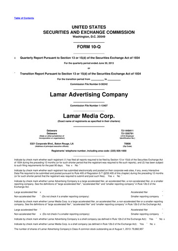 Thumbnail Lamar Advertising 10-Q Quarterly Report FY 