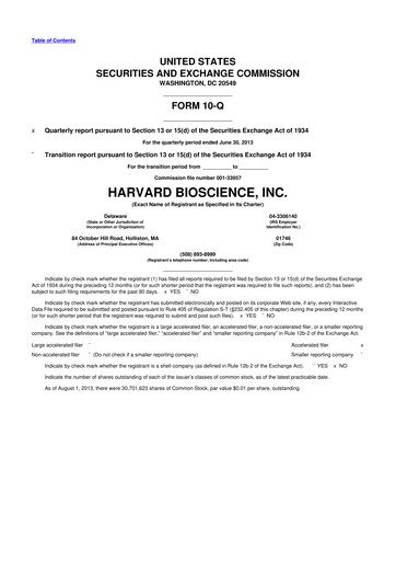Thumbnail Harvard Bioscience 10-Q Quarterly Report FY2013 