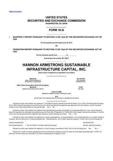 Thumbnail HASI (HA Sustainable Infrastructure Capita) 10-Q Quarterly Report FY2013 