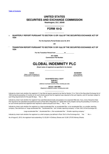 Thumbnail Global Indemnity 10-Q Quarterly Report FY2013 