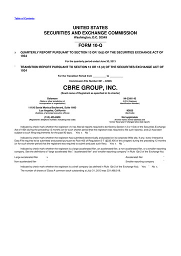 Miniature CBRE Group
 10-Q Rapport trimestriel 2013 