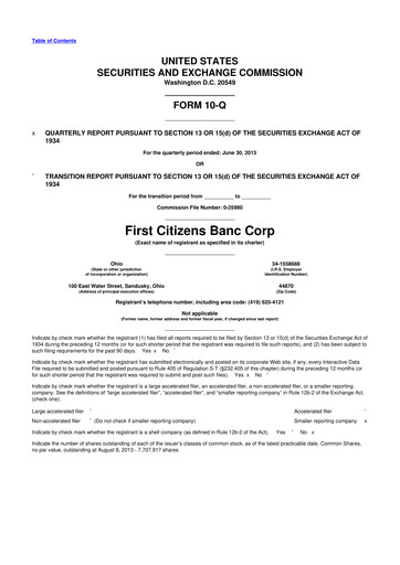 Vorschaubild Civista Bancshares
 10-Q Quartalsbericht 2013 