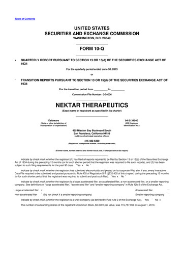 Thumbnail Nektar Therapeutics
 10-Q Quarterly Report FY2013 