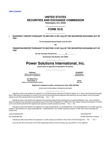Thumbnail Power Solutions International 10-Q Quarterly Report FY2013 Q2