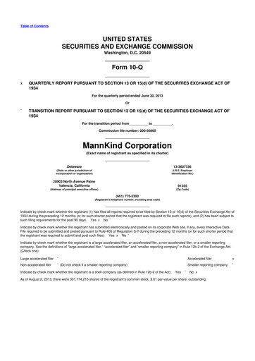 Thumbnail MannKind Corp 10-Q Quarterly Report FY2013 