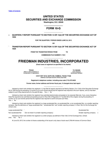 Vorschaubild Friedman Industries 10-Q Quartalsbericht 2014 