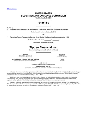 Thumbnail Tiptree 10-Q Quarterly Report FY2013 