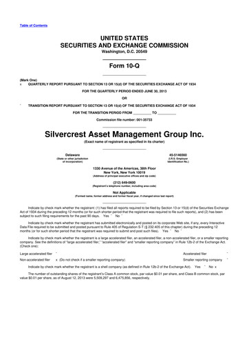 Thumbnail Silvercrest Asset Management Group 10-Q Quarterly Report FY 