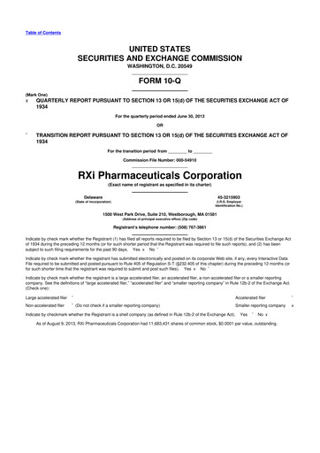Thumbnail Phio Pharmaceuticals 10-Q Quarterly Report FY2013 