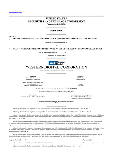 Thumbnail Western Digital 10-K Annual Report 2013