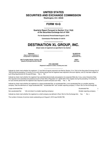 Vorschaubild Destination XL 10-Q Quartalsbericht 2014 