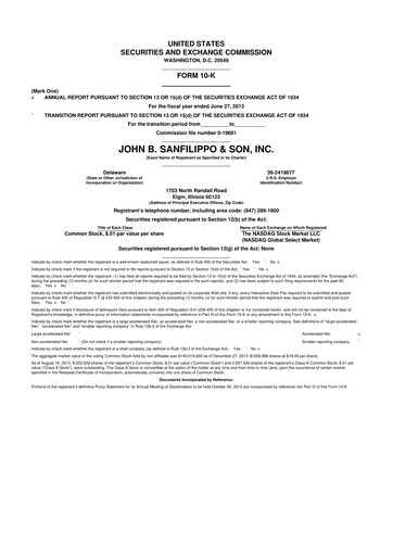 Thumbnail John B. Sanfilippo & Son 10-K Annual Report 2013