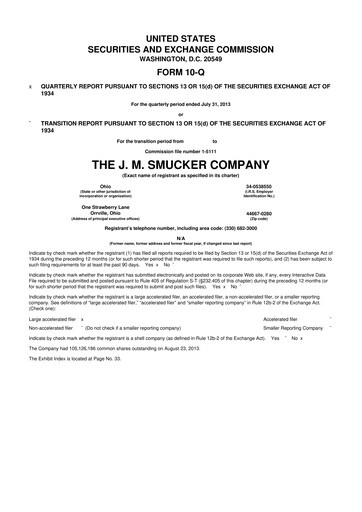 Thumbnail J.M. Smucker Company 10-Q Quarterly Report FY2014 