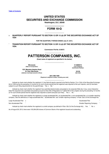 Thumbnail Patterson Companies
 10-Q Quarterly Report FY2014 