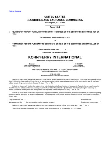 Thumbnail Korn Ferry
 10-Q Quarterly Report FY2014 