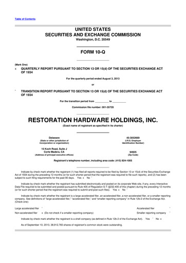Thumbnail Restoration Hardware
 10-Q Quarterly Report FY2013 